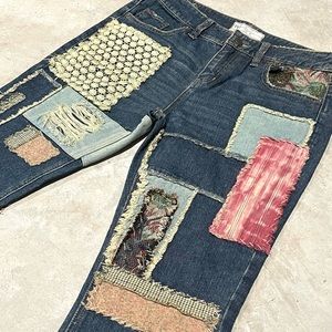 Free People Patchwork Jeans